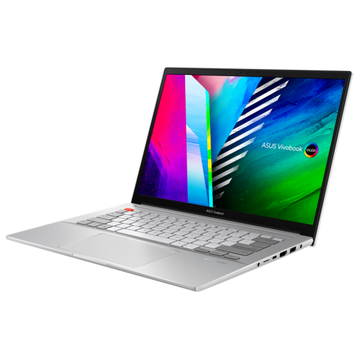 ASUS  Vivobook Pro 14 M7400QE-KM118 R5-5600H/16Gb/512Gb M.2 SSD/14,0 OLED WQXGA+ (2880 x 1800) 90Hz/GeForceRTX 3050Ti 4Gb/WiFi6/BT/Backlit KB/No OS/1.4Kg/METEOR WHITE/DIALPAD/RU_EN_Keyboard