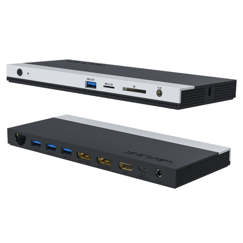 Docking Station WAVLINK USB-C 4K Universal /85W PowerDelivery/2xUSB3.0/2xUSB2.0/1xUSB C/1xDP 4K 30HZ/1xHDMI 4K 30HZ/1xVGA/1xGigabit LAN/1xAudio In/Out/1xSD/Micro SD CardReader
