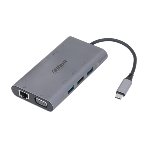 DAHUA  Док станция 9 in 1 USB 3.1 Type-C to USB 3.0 + HDMI + RJ45 + VGA + SD/TF +PD Docking Station