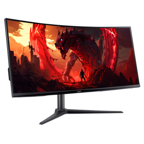 34'' ACER Nitro XZ342CUV3bmiiphx,ZeroFrame,Curved 1500R Black,21:9,VA,3440x1440,1ms,400cd,180Hz,2xHDMI(2.0)+1xDP(1.4)+SPK+Audio out,Speakers 2Wx2,sync: FreeSync Premium,hdr: HDR 400,H.Adj.100