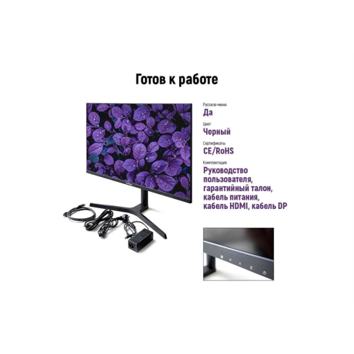 IRBIS NOBLEVIEW 32'' LED Monitor 2560x1440, 16:9, VA, 300 cd/m2, 3000:1, 3ms, HDMI, DPх2, USB, Audio output, PJack 165Hz, Height, Tilt, Swiv, Pivot, внешн. бп, VESA 100x100, Black 3y