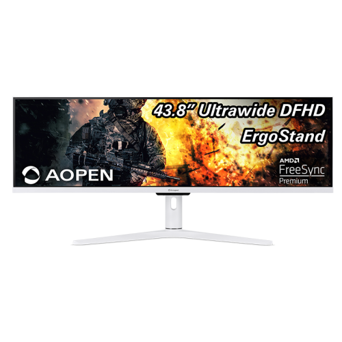 43,8'' AOPEN 43XV1CPwmiiphx 32:9, IPS, 3840x1080, 1ms, 350, 400cd, 120Hz, 2xHDMI(2.0, 1.4) + 1xDP(1.2) + Audio out, Speakers 2Wx2, White, H.Adj. 95 (by ACER)