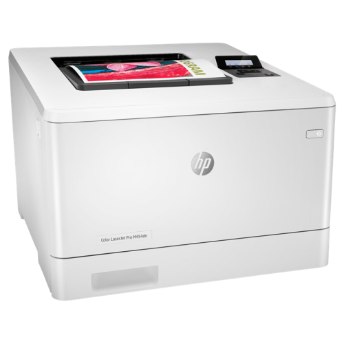 HP Color LaserJet Pro M454dn Printer (A4,600x600dpi,27(27)ppm,ImageREt3600,256Mb,Duplex, 2trays 50+250,USB2.0/GigEth, ePrint, AirPrint, PS3, 1y warr, 4Ctgs1200pages in box, repl. CF389A)