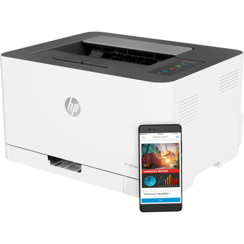 HP Color Laser 150nw Printer (A4,600x600dpi, (18(4)ppm, 64Mb, USB 2.0/Wi-Fi/Eth10/100,AirPrint, HP Smart,1tray 150, 1y warr, cartridges 700b &500cmy pages in box,repl.SL-C430W )