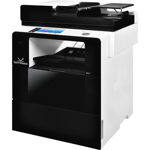 МФУ Катюша M247 принтер/копир/сканер/факс, А4+ Ч/Б, 47 стр/мин, 1200 dpi. Сканер цвет А4-А3 до 60 стр/мин. CPU 800MГц, 4 Ядра, 1 Гб RAM, Ethernet,  Wi-Fi, ADF 50 л, старт. тонер - 3 000 отп.