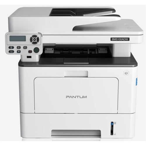 Pantum BM5100ADW, P/C/S, Mono laser, A4, 40 ppm (max 100000 p/mon), 1.2 GHz, 1200x1200 dpi, 512 MB RAM, Duplex, DADF50, paper tray 250 pages, USB, LAN, WiFi, start. cartridge 3000 pages