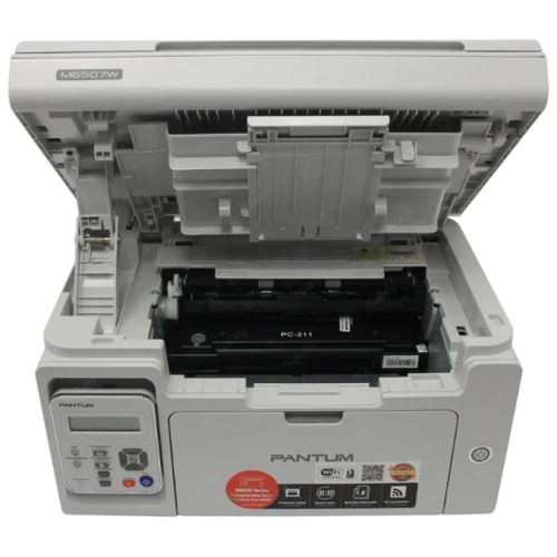 Pantum M6507W, P/C/S, Mono laser, А4, 22 ppm (max 20000 p/mon), 600 MHz, 1200x1200 dpi, 128 MB RAM, paper tray 150 pages, USB, WiFi, start. cartridge 1600 pages (grey)