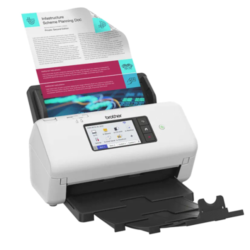 Brother Документ-сканер ADS-4700W, 40 стр/мин, цветной, 1200 dpi, Duplex, ADF80, Wi-Fi, USB 3.0,Touch Screen 10,9 см, Scan to Net, Ex.ADS-2800W