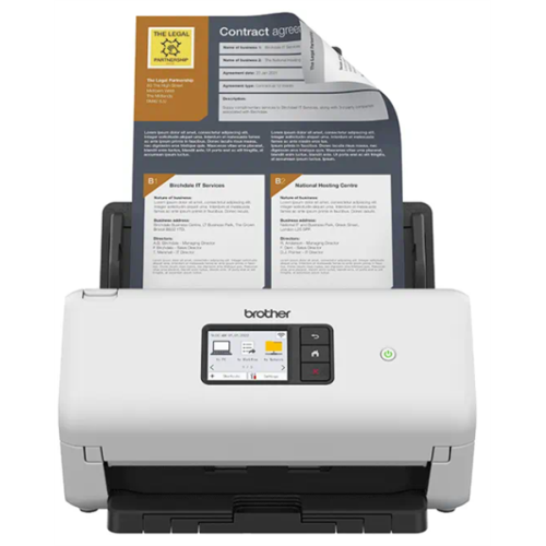 Brother Документ-сканер ADS-4500W, A4, 35 стр/мин, цветной, 1200 dpi, Duplex, ADF60, Wi-Fi, USB 3.0, LAN, Touch Screen 7,1 см, USB Host, Ex.ADS-2700W