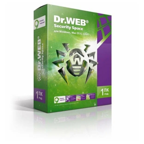 Антивирус Dr.Web Security Space 1год  1 пк