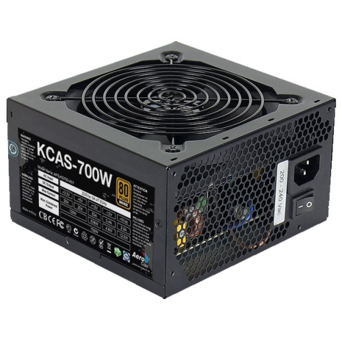 Aerocool 700W Retail KCAS PLUS 700W ATX12V Ver.2.4, 80+ Bronze, fan 12cm, 550mm cable, 20+4P, 4+4P, PCIe 6+2P x4, PATA x4, SATA x7