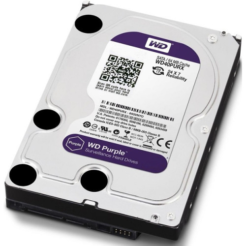 Western Digital HDD SATA-III  4000Gb Purple WD40PURZ, IntelliPower, 64MB buffer (DV&NVR), 1 year