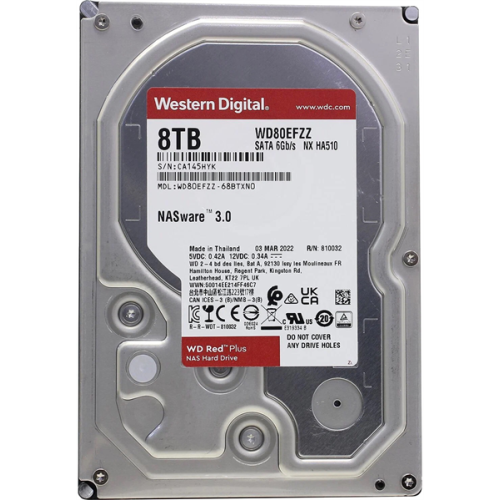 Western Digital HDD SATA  8Tb Red Plus for NAS WD80EFZZ, 5640RPM, 128MB buffer, 1 year