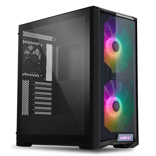 LIAN LI Lancool 215 Black, Medium Case: E-ATX (width: under 280mm), ATX, M-ATX, ITX, 2xUSB 3.0, 1xAudio, Included Fans: 2x200mm 800RPM ARGB, 1x120mm 1100 RPM