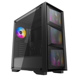 Deepcool MATREXX 50 MESH 4FS без БП, боковое окно (закаленное стекло), 3xColor LED 120мм вентилятора спереди, 1xColor LED 120мм вентилятор сзади, черный, ATX