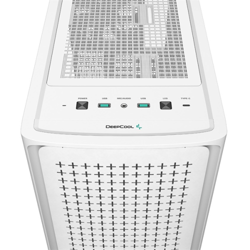 Deepcool CK560 WH без БП, боковое окно (закаленное стекло), 3xARGB LED 120мм вентилятора спереди и 1x140мм вентилятор сзади, белый, ATX