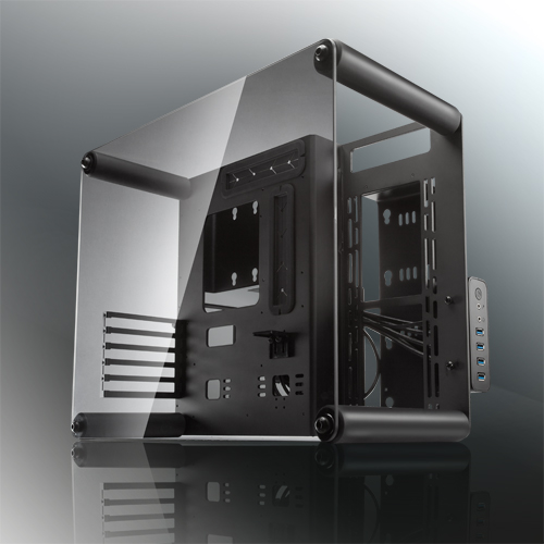 PAEAN M (Micro-ATX, Aluminum Open frame case; Aluminum 3.0mm + SGCC 1.0mm; 4.0mm Tempered Glass; USB3.0 *2 + USB2.0*2; 5 PCI slots)