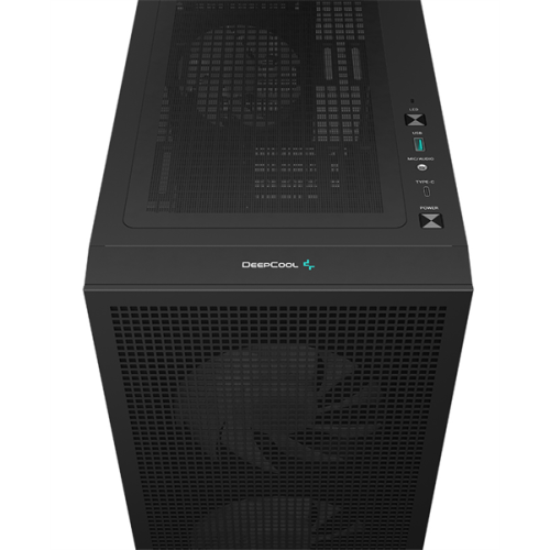 Deepcool CH360 без БП, боковое окно (закаленное стекло), 2x140мм ARGB LED вентилятор спереди и 1x120мм ARGB LED вентилятор сзади, черный, mATX