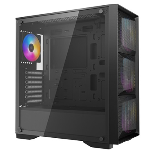 Deepcool MATREXX 50 MESH 4FS без БП, боковое окно (закаленное стекло), 3xColor LED 120мм вентилятора спереди, 1xColor LED 120мм вентилятор сзади, черный, ATX