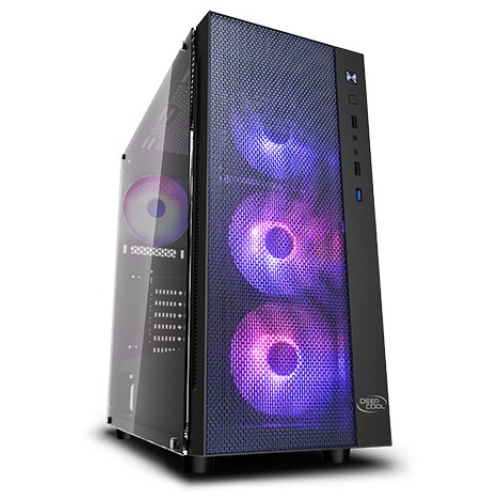 Deepcool MATREXX 55 MESH ADD-RGB 4F без БП, боковое окно (закаленное стекло), 3xARGB 120мм вентилятора спереди, 1xARGB 120мм вентилятор сзади, черный, ATX