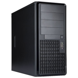 Midi Tower InWin PE689 Black USB3.0*2+A(HD)+fron fan 120mm*1+rear fan 120mm*1+ 2*2SATA+1*1SATA+Intrusion Switch/ holes for SL20” ATX RACKMOUNT*(без блока питания)