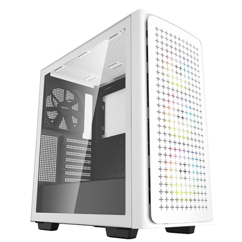 Deepcool CK560 WH без БП, боковое окно (закаленное стекло), 3xARGB LED 120мм вентилятора спереди и 1x140мм вентилятор сзади, белый, ATX