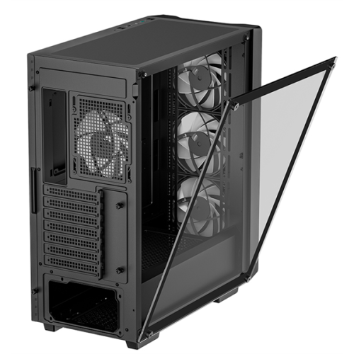 Deepcool CC560 V2 без БП, боковое окно (закаленное стекло), 3x120мм LED вентилятор спереди и 1x120мм LED вентилятор сзади, черный, ATX