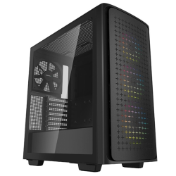 Deepcool CK560 без БП, боковое окно (закаленное стекло), 3xARGB LED 120мм вентилятора спереди и 1x140мм вентилятор сзади, черный, ATX