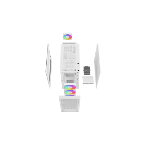 Deepcool CH560 WH без БП, боковое окно (закаленное стекло), 3x140мм ARGB вентилятор спереди и 1x120мм ARGB вентилятор сзади, белый, ATX