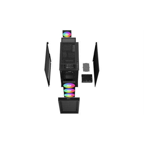 Deepcool CH560 без БП, боковое окно (закаленное стекло), 3x140мм ARGB вентилятор спереди и 1x120мм ARGB вентилятор сзади, черный, ATX