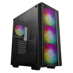 Deepcool MATREXX 55 MESH V4 без БП, боковое окно (закаленное стекло), 3xARGB LED 140мм вентилятора спереди, 1xARGB LED 120мм вентилятор сзади, черный, ATX