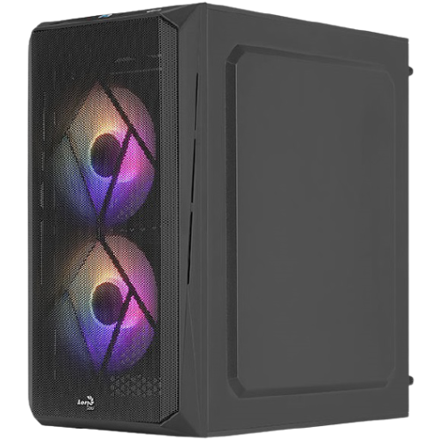 Aerocool Cs-107-A-BK-v2 (mATX, без БП, Window, USB3.0 x1, USB2.0 x1, 12cm FRGB fans x3)