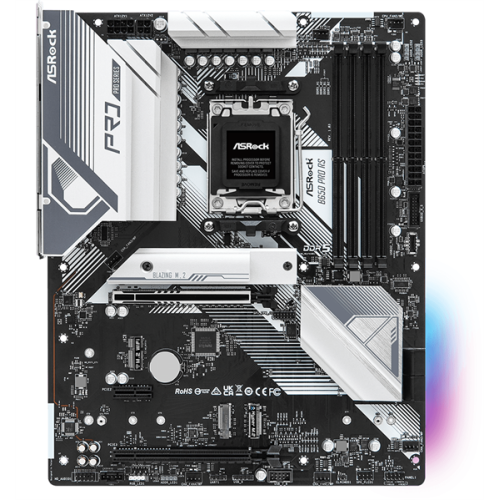 ASROCK B650 PRO RS, AM5, B650, 4*DDR5, HDMI+DP, 2xSATA3 6.0, M.2 Socket, RAID, 4xUSB 3.2, 9xUSB 2.0, Type-C, ATX; 90-MXBL10-A0UAYZ