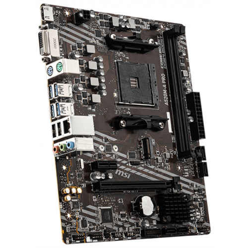 MSI A520M-A PRO Soc-AM4 AMD A520 2xDDR4 mATX AC`97 8ch(7.1) GbLAN RAID+DVI+HDMI