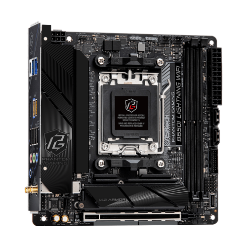 ASROCK B650I LIGHTNING WIFI, AM5, B650, 2*DDR5, HDMI, 2xSATA3 6.0, M.2 Socket, RAID, USB 3.2, USB 2.0, Type-C, mITX