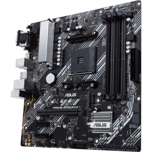 ASUS PRIME B450M-A II, Socket AM4, B450, 4*DDR4, D-Sub+DVI+HDMI, SATA3 + RAID, Audio, Gb LAN, USB 3.2*8, USB 2.0*4, COM*1 header (w/o cable), mATX ; 90MB15Z0-M0EAY0