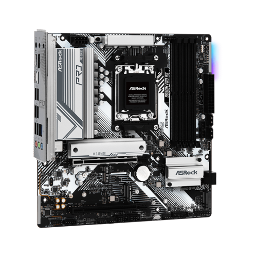 ASROCK B650M PRO RS, AM5, B650, 4*DDR5, HDMI+DP, 4xSATA3 6.0, M.2 Socket, RAID, USB 3.2, USB 2.0, Type-C, mATX