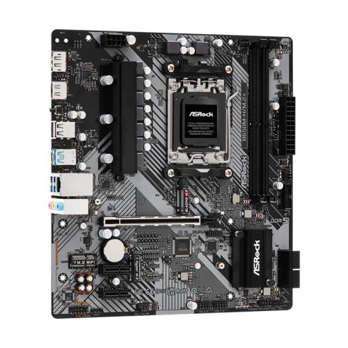 ASROCK B650M-H/M.2+, AM5, B650, 2*DDR5, HDMI+DP, 4xSATA3 6.0, M.2 Socket, RAID, USB 3.2, USB 2.0, Type-C, mATX