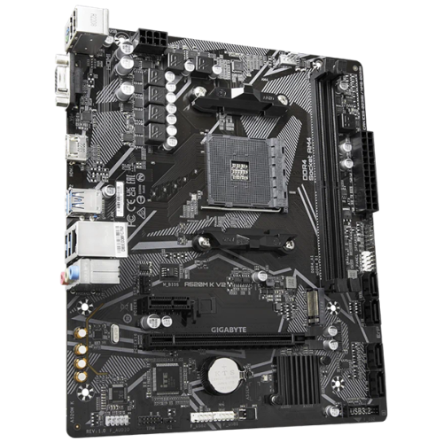 GIGABYTE A520M K V2, AM4, A520, 2*DDR4, D-SUB+HDMI,  4 SATA 6 Гб/с, M2, Audio, Gb LAN, USB 3.2, USB 2.0, mATX