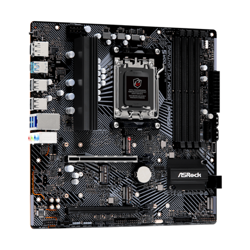 ASROCK B650M PG LIGHTNING, AM5, B650, 4*DDR5, HDMI+DP, 4xSATA3 6.0, M.2 Socket, RAID, USB 3.2, USB 2.0, Type-C, mATX