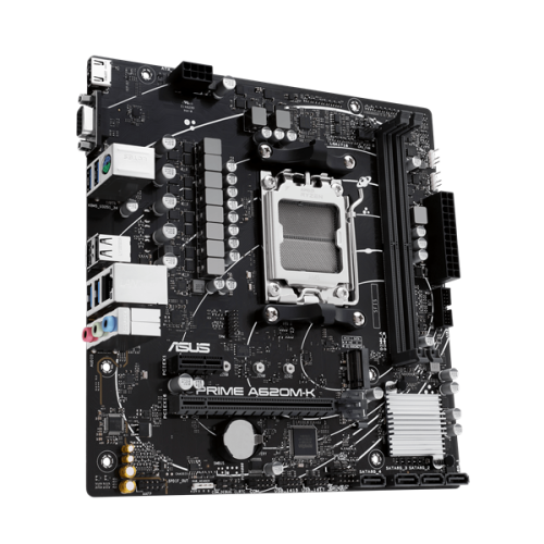 ASUS PRIME A620M-K, Socket AM5, A620, 2*DDR5,  VGA+HDMI, 4xSATA 6, M2, USB 3.2, USB 2.0, mATX; 90MB1F40-M0EAY0