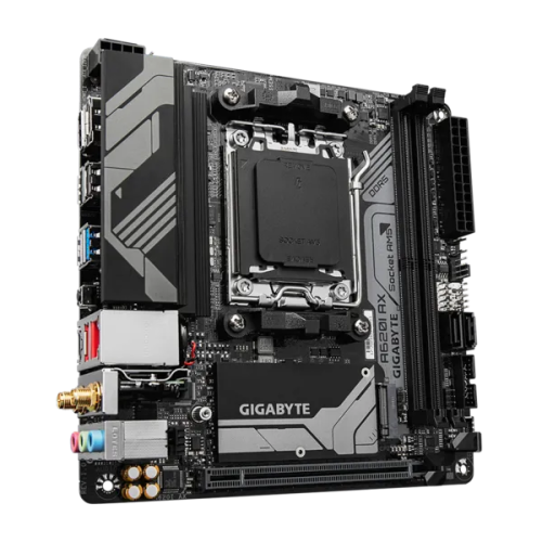 GIGABYTE A620I AX, AM5, A620, 2*DDR5, DP+HDMI,  2 SATA 6 Гб/с, M2, Audio, Gb LAN, USB 3.2, USB 2.0, mITX