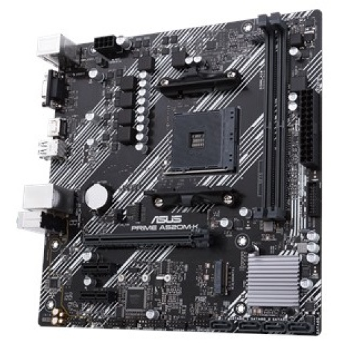 ASUS PRIME A520M-K, Socket AM4, A520, 2*DDR4, D-Sub+HDMI, SATA3 + RAID, Audio, Gb LAN, USB 3.2*6, USB 2.0*6, COM*1 header (w/o cable), mATX ; 90MB1500-M0EAY0, 3 year