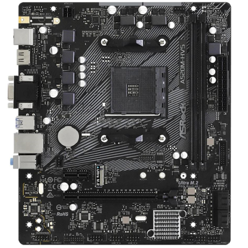 ASROCK A520M-HVS, AM4, A520, 2*DDR4, D-Sub+HDMI, 4xSATA3 6.0 (RAID), M.2 Socket, 4xUSB 3.2,  2xUSB 2.0, mATX; 90-MXBE60-A0UAYZ