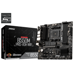MSI B550M PRO-VDH WIFI AM4,4DDR4,1PCI-Ex16, 2PCI-Ex1, 2M.2, 4SATA3,7USB3.2 Gen1