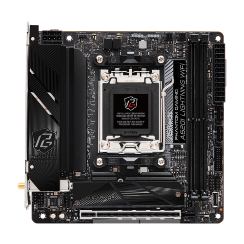 ASROCK A620I LIGHTNING WIFI, AM5, A620, 2*DDR5, HDMI, 2xSATA3 6.0, M.2 Socket, RAID, USB 3.2, USB 2.0, Type-C, mITX