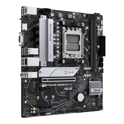 ASUS PRIME B650M-K, Socket AM5, B650, 2*DDR5, HDMI+VGA, 4xSATA 6+ RAID, 2xM2,  USB 3.2, USB 2.0, mATX; 90MB1F60-M0EAY0