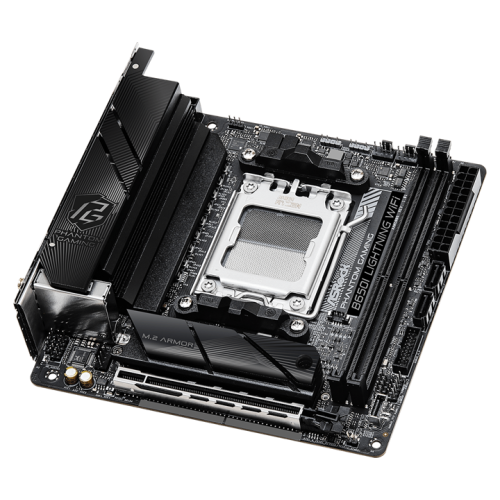 ASROCK B650I LIGHTNING WIFI, AM5, B650, 2*DDR5, HDMI, 2xSATA3 6.0, M.2 Socket, RAID, USB 3.2, USB 2.0, Type-C, mITX
