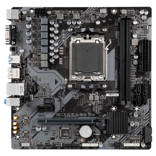 GIGABYTE A620M S2H, AM5, A620, 2*DDR5, DP+HDMI+D-Sub,  4 SATA 6 Гб/с, M2, Audio, Gb LAN, USB 3.2, USB 2.0, mATX