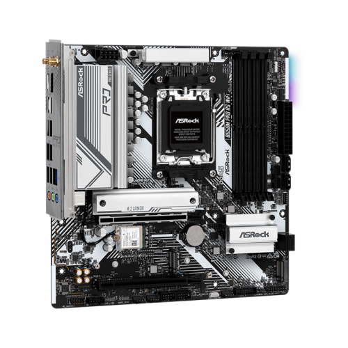 ASROCK B650M PRO RS WIFI, AM5, B650, 4*DDR5, HDMI+DP, 4xSATA3 6.0, M.2 Socket, RAID, USB 3.2, USB 2.0, Type-C, mATX